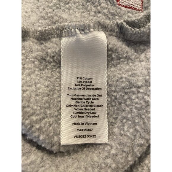 Talbots Sweatshirt Shirt France Flag Bonjour Embroidery Gray Red Blue S Petite - Picture 5 of 5